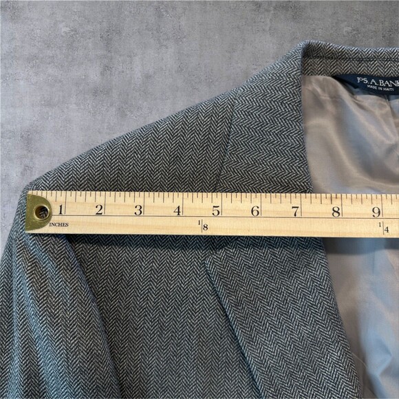 Jos. A. Bank Men's 43R Gray Wool Blazer Sport Coat Two Button Casual Suit Jacket - Picture 7 of 16